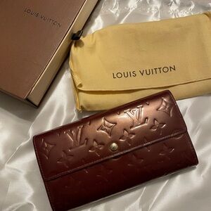 Louis Vuitton Burgundy Monogram Leather Vernis Wallet